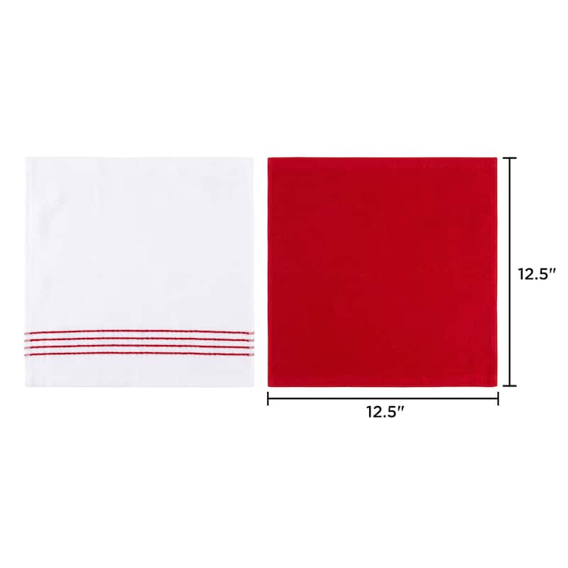 Kitchen Dish Cloth-Set of 16- 12.5x12.5 in -100% Cotton Wash Cloths by Windsor Home - 12.5 x 12.5