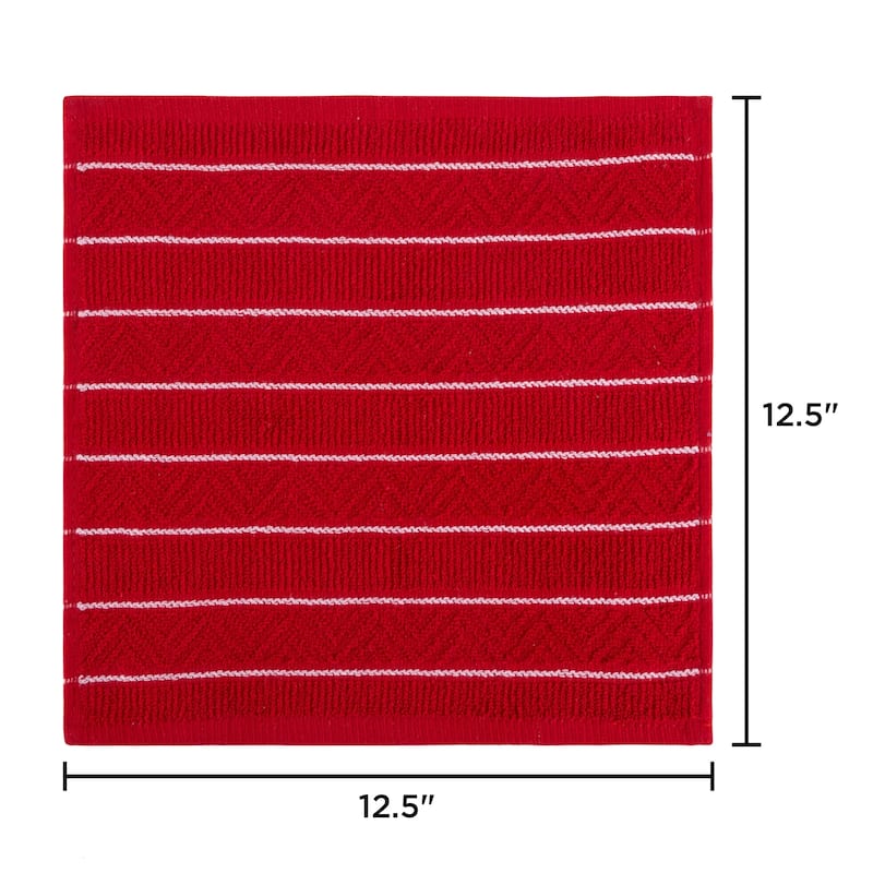 Kitchen Dish Cloth-Set of 16- 12.5x12.5 in -100% Cotton Wash Cloths by Windsor Home - 12.5 x 12.5