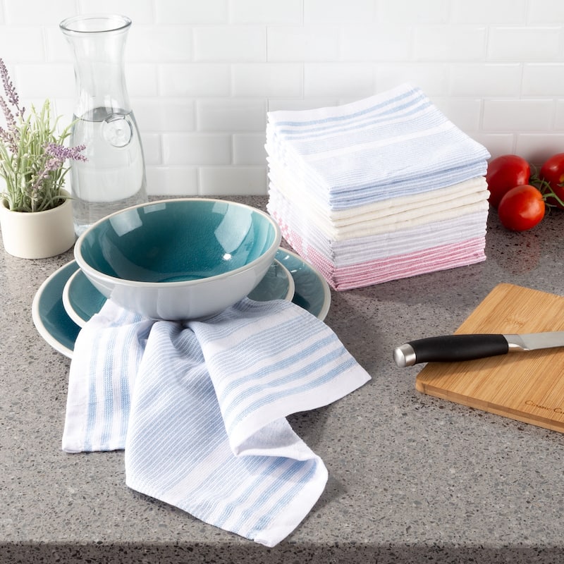 Kitchen Dish Cloth-Set of 16- 12.5x12.5 in -100% Cotton Wash Cloths by Windsor Home - 12.5 x 12.5