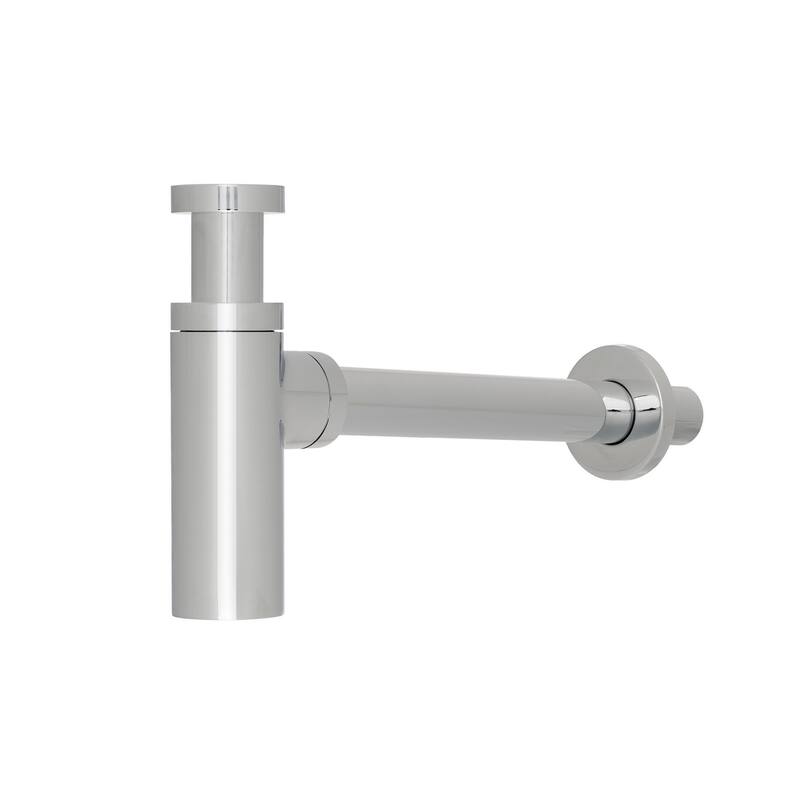 Solid Brass Round Bottle Modern P Trap in Chrome Finish Basin Sink Waste Trap Adjustable Drain Tube Kit Extra Long Bottle