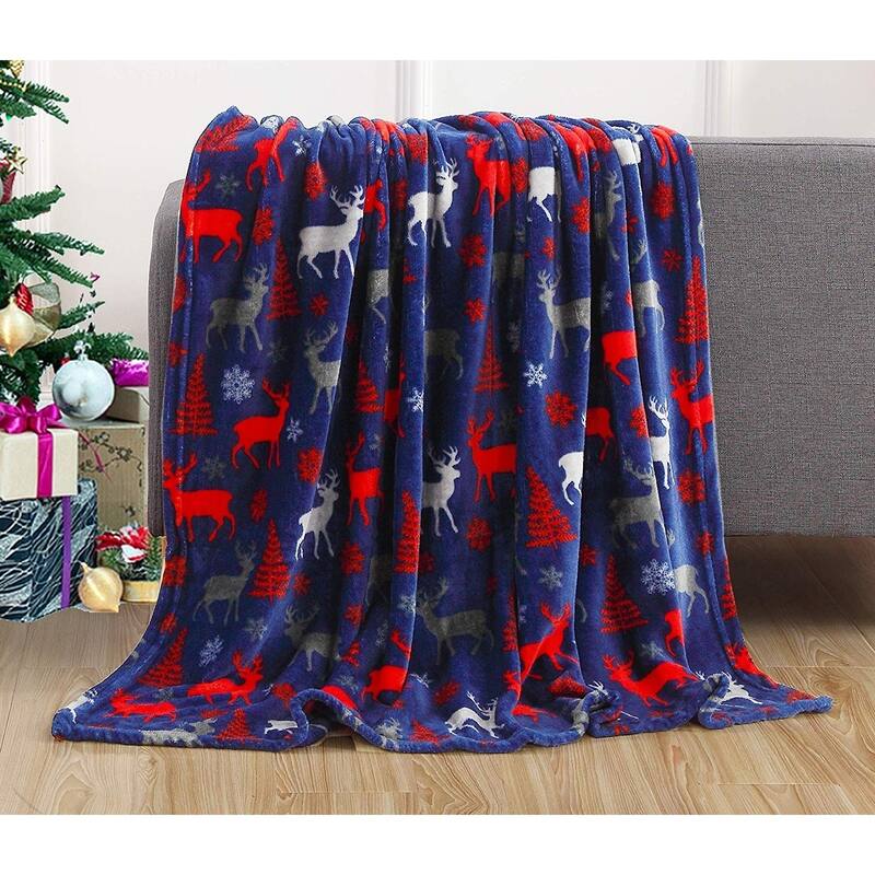 Carbon Loft Salman Velvet Printed Holiday Throw - Moose