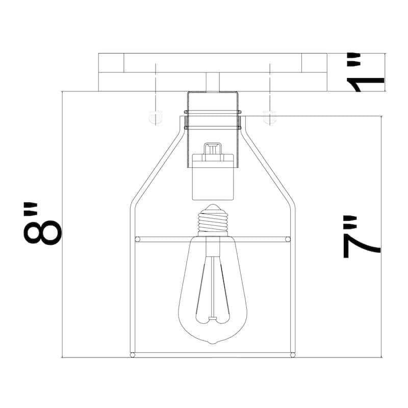 Koko 1-Light Wood and Metal Cage Flush Mount
