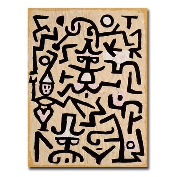 slide 1 of 1, Comedians Handbill by Paul Klee Gallery Wrapped Canvas Giclee Art (32 in x 24 in)