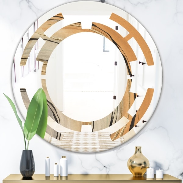 Designart 'Glam Canion II' Modern Round or Oval Wall Mirror - Space