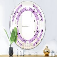 Designart 1950 Retro Pattern Iii Modern Round Or Oval Wall Mirror Leaves On Sale Overstock 29907952