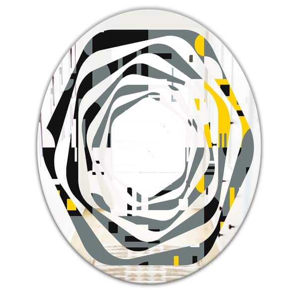 Designart Retro Abstract Design I Modern Round Or Oval Wall Mirror Whirl On Sale Overstock 29908031