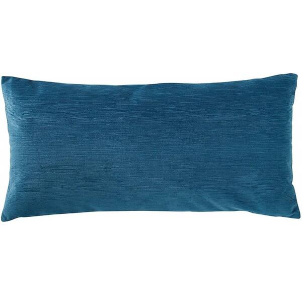 Velvet Texture Striated Decorative Throw Pillow Azure 12