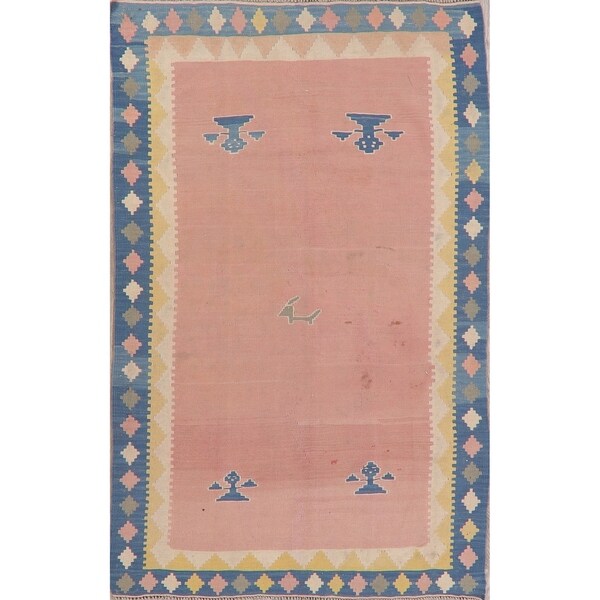 Shop Vintage Pink Kilim Persian Area Rug Hand-Woven Wool ... (600 x 600 Pixel)