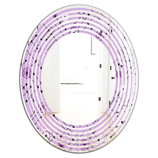 Designart 1950 Retro Pattern Iii Modern Round Or Oval Wall Mirror Wave On Sale Overstock 29912992