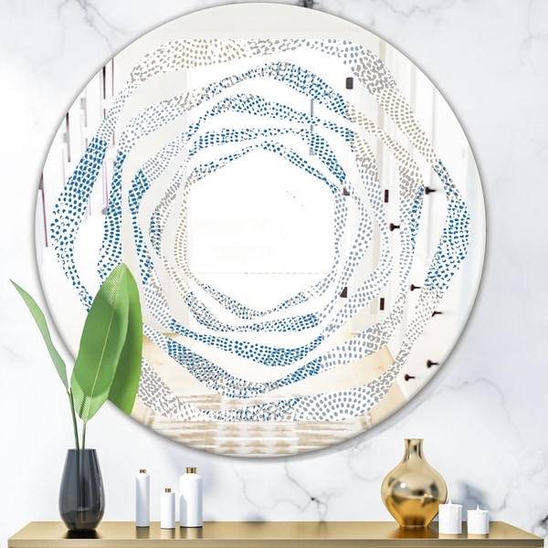 Designart 'Abstract Retro Design I' Modern Round or Oval Wall Mirror - Whirl