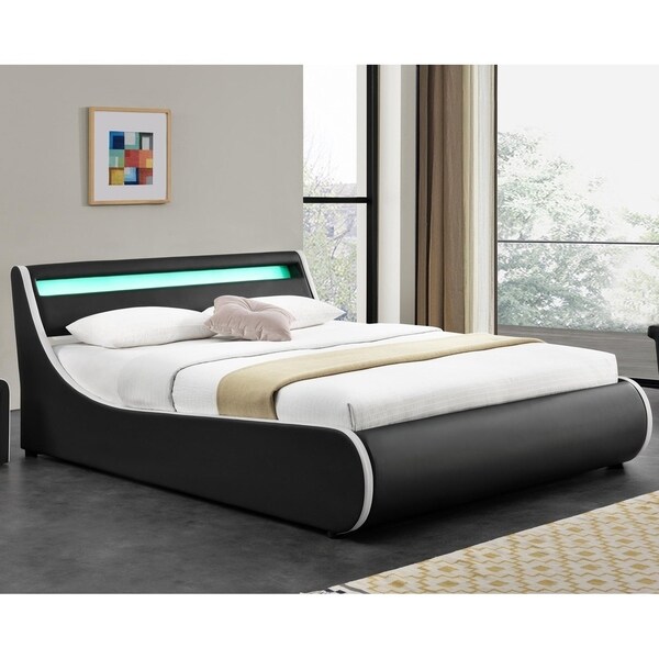 modern platform bed with led lights