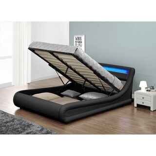 Strick Bolton Skene Black Upholstered Platform Bed
