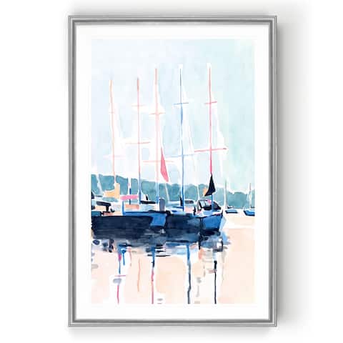 Watercolor Boat Club I -Custom Framed Print