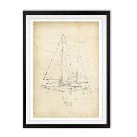 Sailboat Blueprint IV -Custom Framed Print