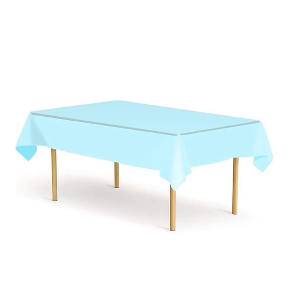 Set of 6 Plastic Disposable Table Cloths for Party Blue 52" x 108"