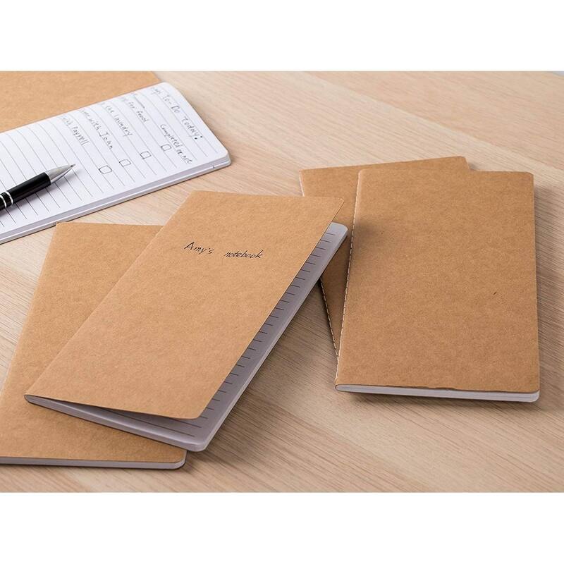 Paper Junkie 12 Pack Kraft Blank Soft Cover Journals 40 Lined Notebooks, 8.26 x 4.4 Inch