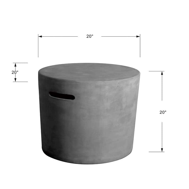 Lunar Light Grey Concrete Propane Tank Cover by Elementi Fire - ONB01-107
