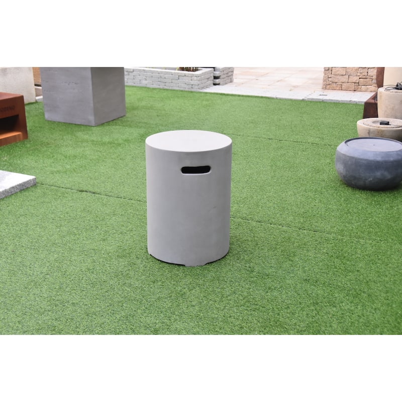 Lunar Light Grey Concrete Propane Tank Cover by Elementi Fire - ONB01-107
