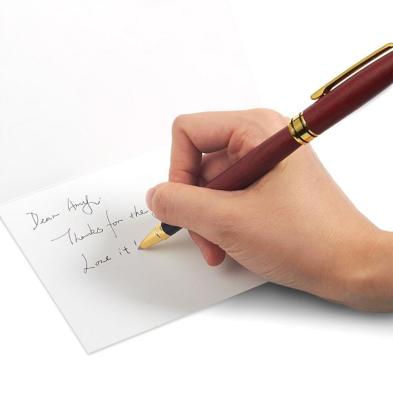 Stockroom Plus Rosewood Luxury Ballpoint Pen Gift Set of 2 with Box and 2 Black Ink Refills
