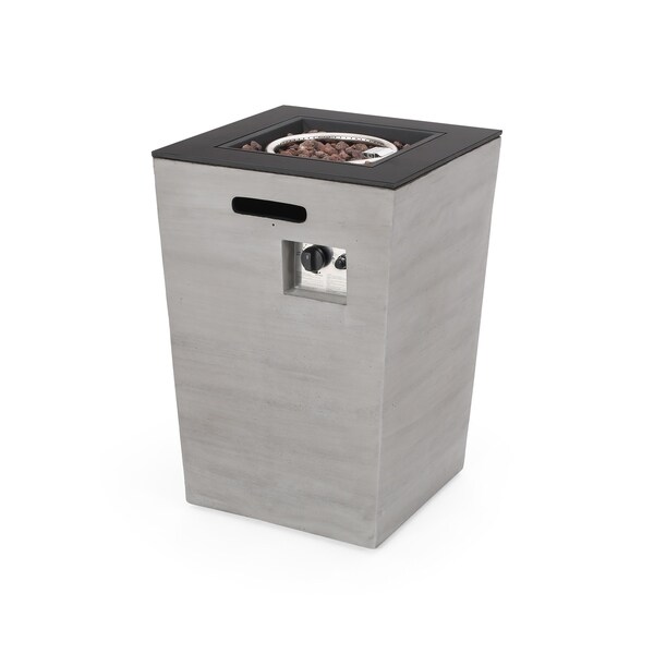 Langton Outdoor Modern 19.5-Inch Fire Column by Christopher Knight Home - 19.50" W x 19.50" L x 29.00" H