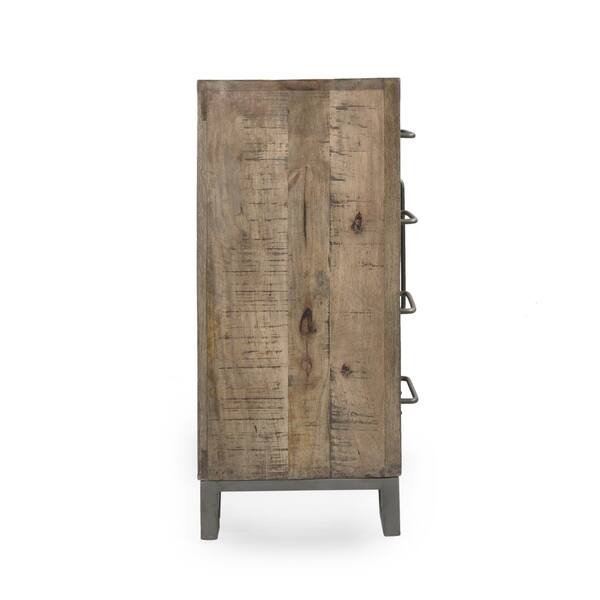 Shop Palacios Industrial Mango Wood Cabinet With Wire Door And 4