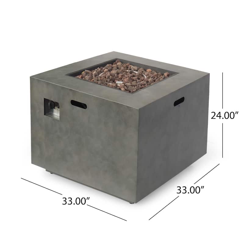 Wellington Outdoor 33-Inch Square Fire Pit by Christopher Knight Home - 33.00" W x 33.00" L x 24.00" H