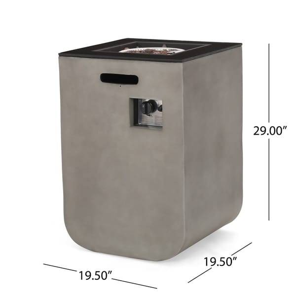 Adio Outdoor Modern 19.5-Inch Fire Column by Christopher Knight Home - 19.50" W x 19.50" L x 28.50" H