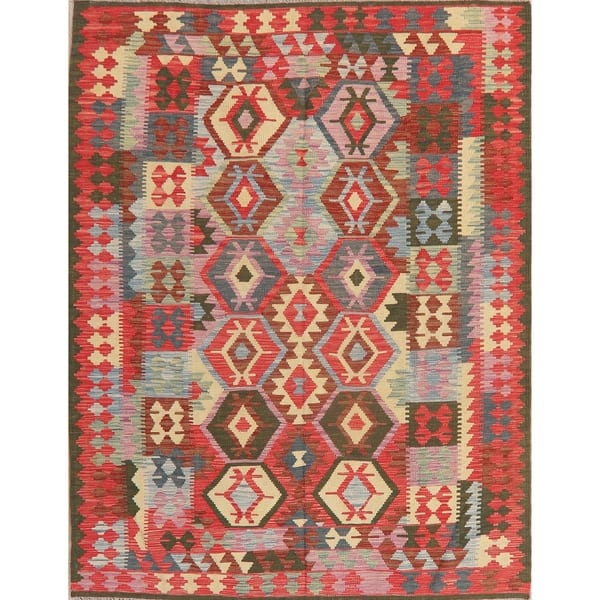 Hand Woven Pastel Color Turkish Kilim Area Rug All Over Geometric 5 10 X 7 10 On Sale Overstock 29920358