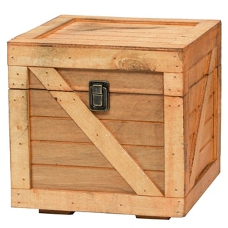 Stackable Wooden Cargo Crate Style Storage Chest