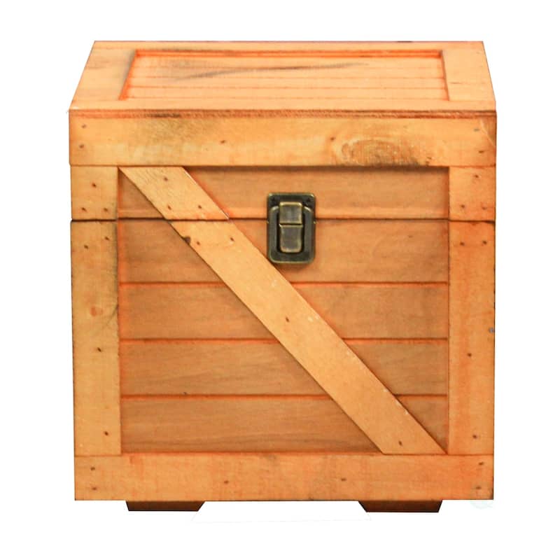 Stackable Wooden Cargo Crate Style Storage Chest