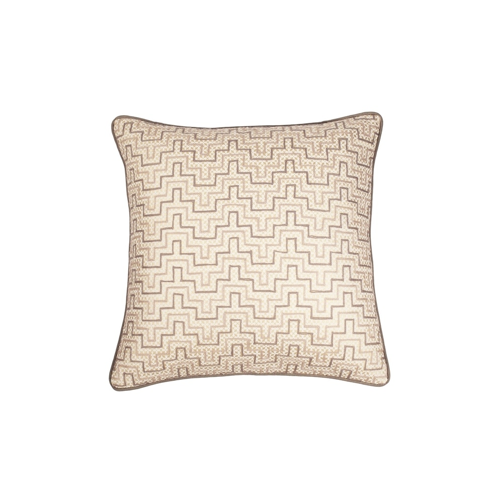 Zig Zag Embroidered Decorative Pillow Brown Zig Zag Throw Pillow Cover