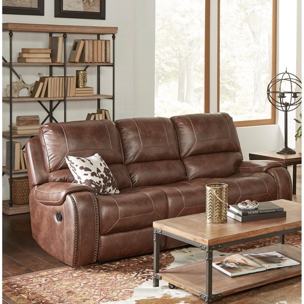 brown suede recliner couch