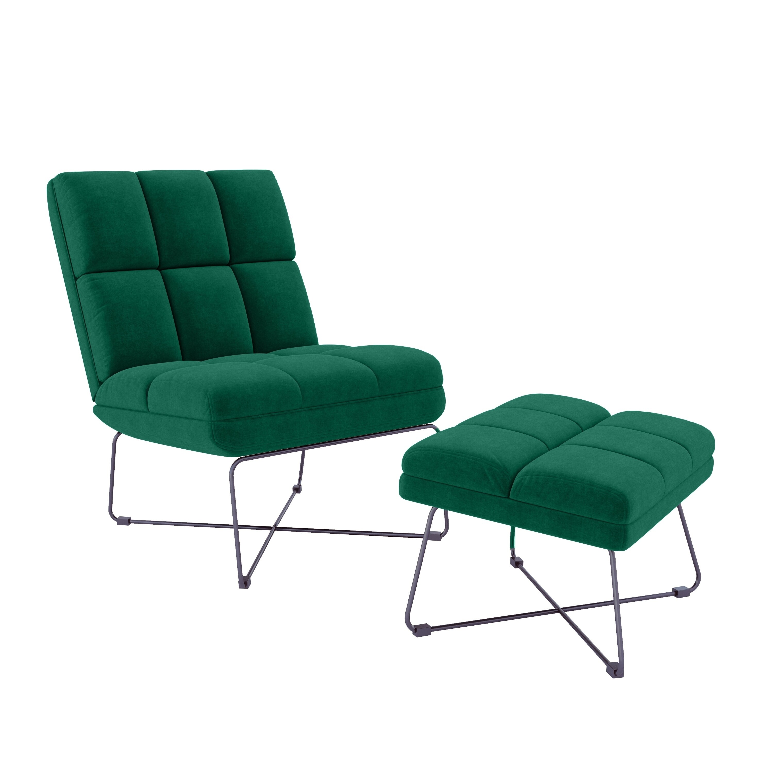 carson carrington pama modern armless chair and ottoman