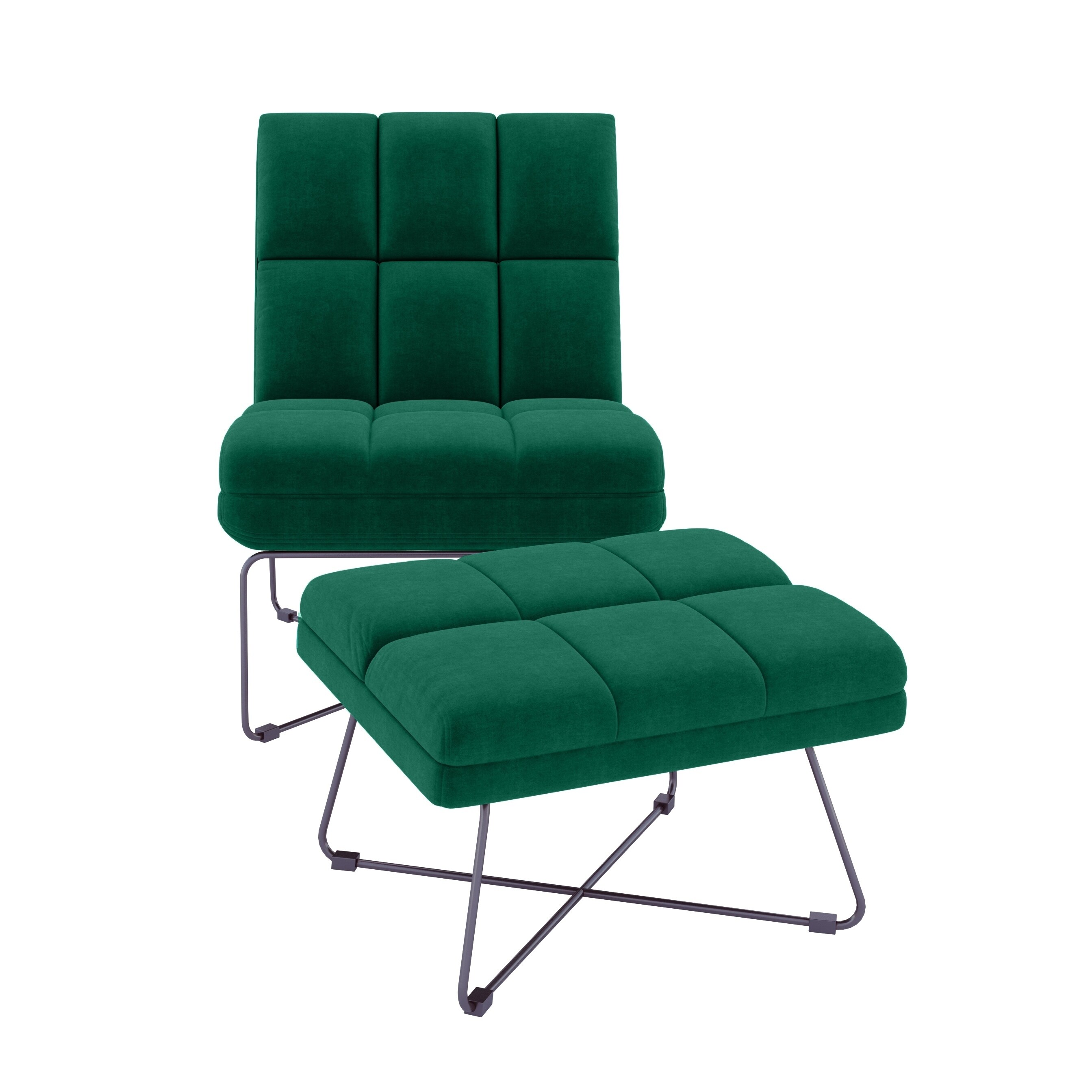 carson carrington pama modern armless chair and ottoman