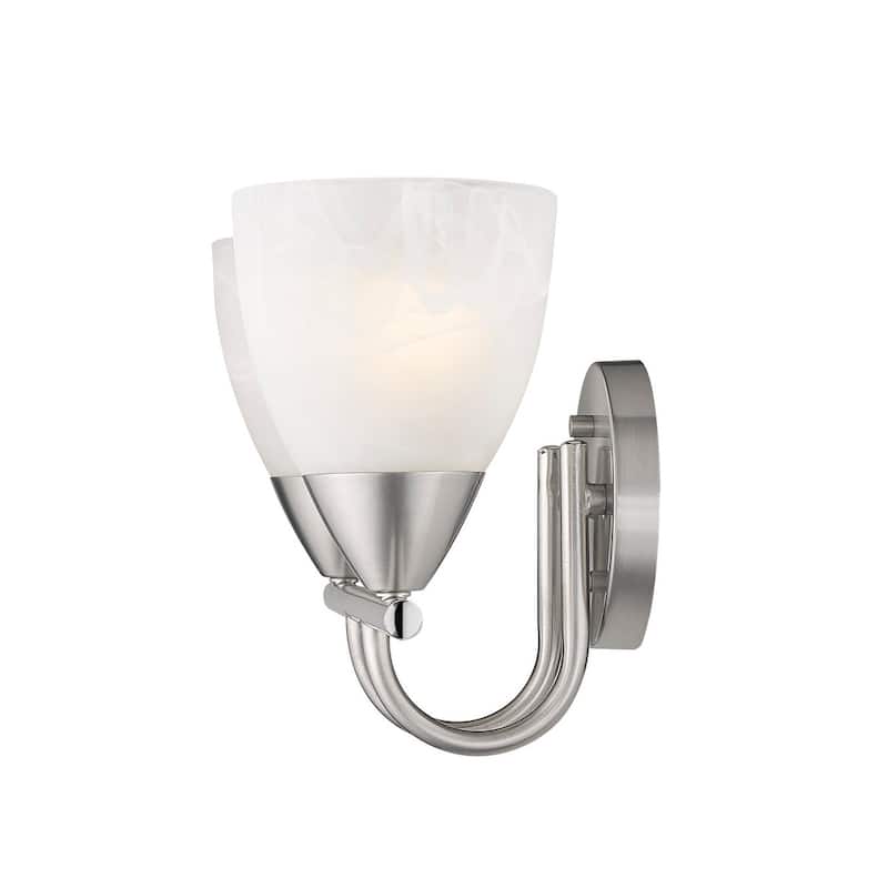 Porch & Den Brenne Swirl Glass Nickel Finish 2-light Bath Vanity Light