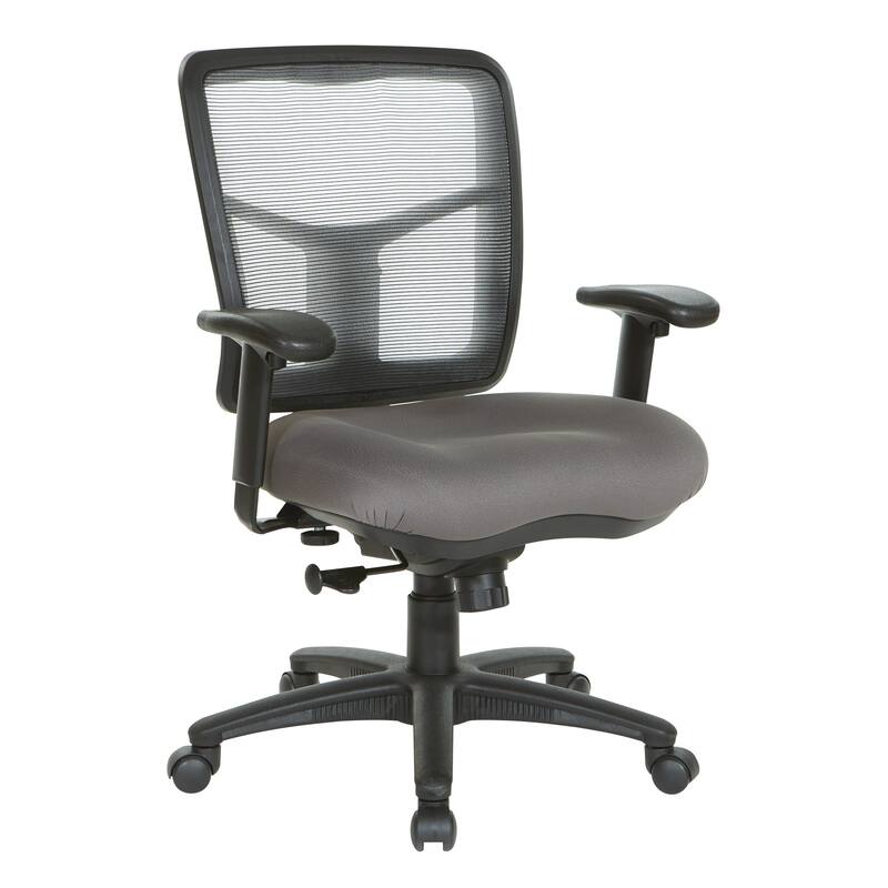 Breathable Mesh Back Office Chair with Upholstered Fabric Seat