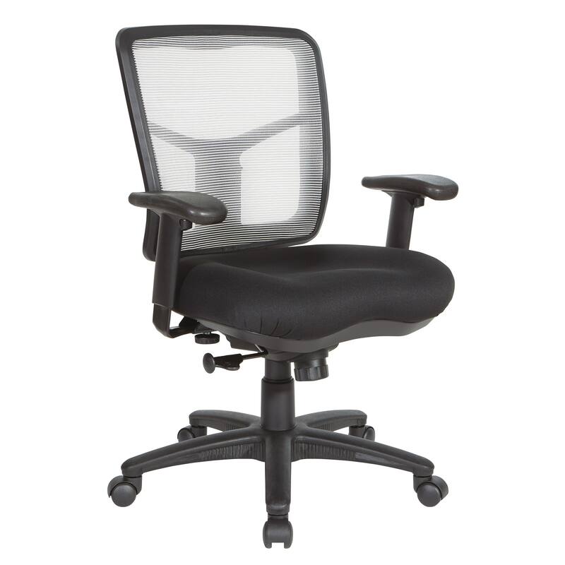 Breathable Mesh Back Office Chair with Upholstered Fabric Seat