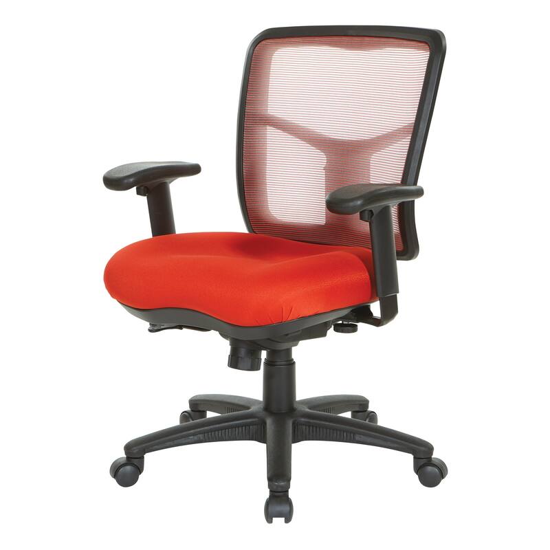 Breathable Mesh Back Office Chair with Upholstered Fabric Seat