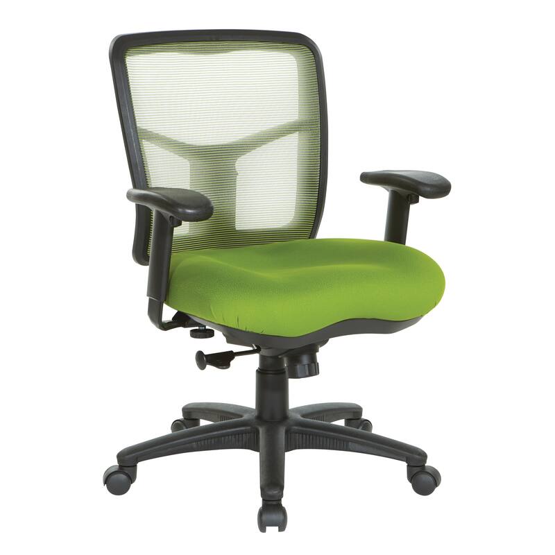Breathable Mesh Back Office Chair with Upholstered Fabric Seat - Green
