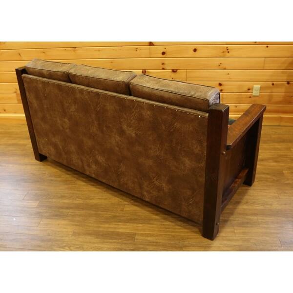 Barnwood Style Timber Peg Sofa With Cushions On Barnwood Style Timber Peg Sofa