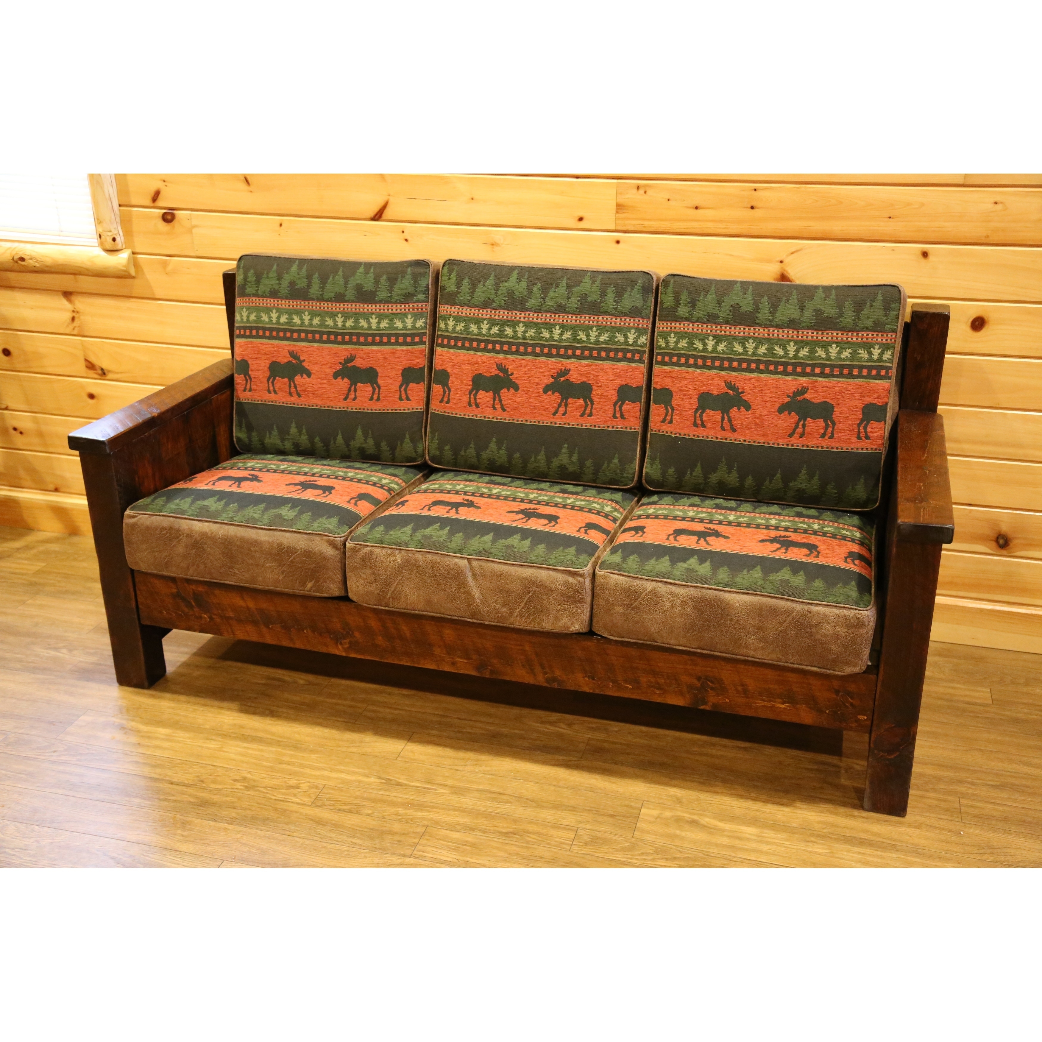 Barnwood Style Timber Peg Sofa With Cushions On Barnwood Style Timber Peg Sofa