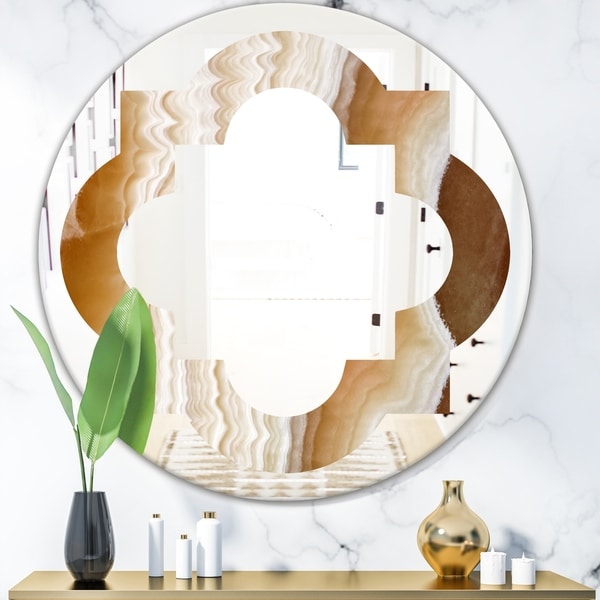 Designart 'Marbled Geode 3' Modern Round or Oval Wall Mirror - Quatrefoil
