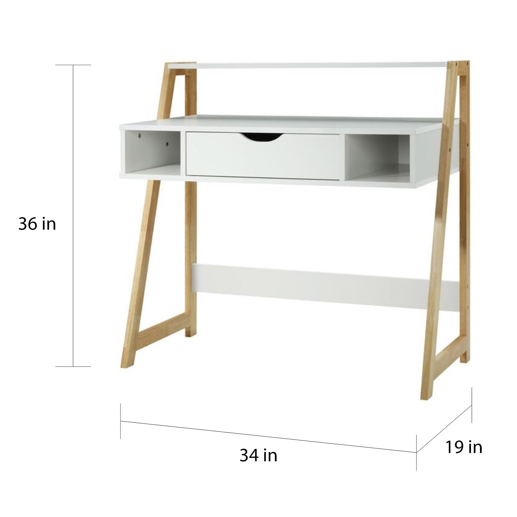 heidi office table oak white