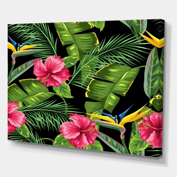 Shop Designart 'Seamless pattern with tropical leaves and flowers ...