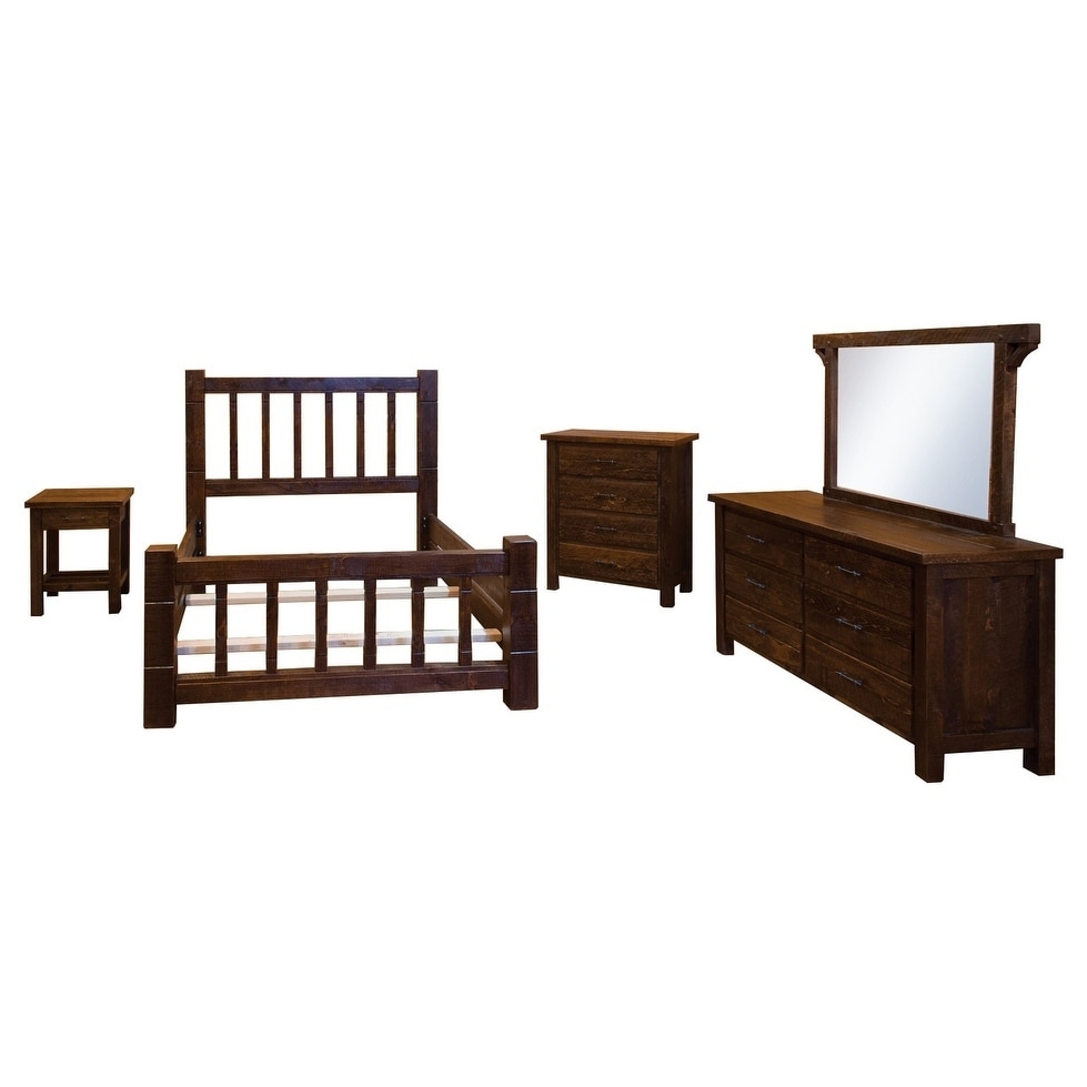 Overstock Barnwood Style Timber Peg - Mission Bedroom Set (Queen)
