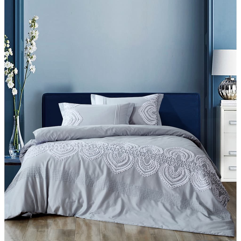 Broderie ensemble housse de couette Collection Gray Emb Duvet Set
