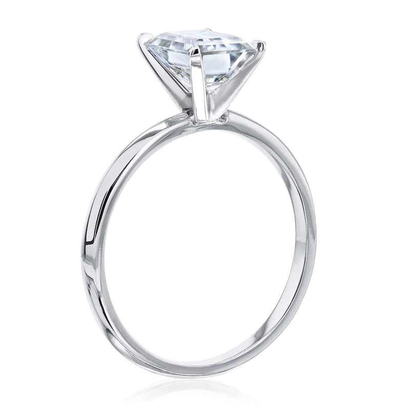 Annello by Kobelli 14k Gold 1.75 Carat Emerald Forever One Moissanite Solitaire Engagement Ring (DEF/VS)