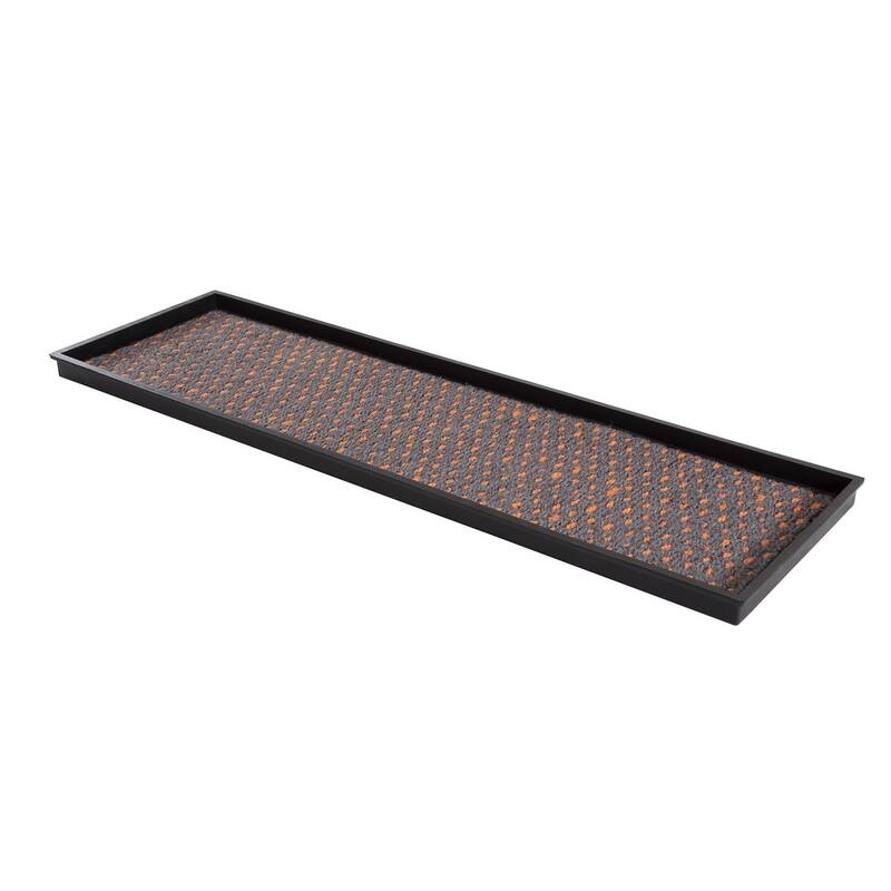 Natural and Recycled Rubber Boot Tray with Gray and Orange Coir Insert