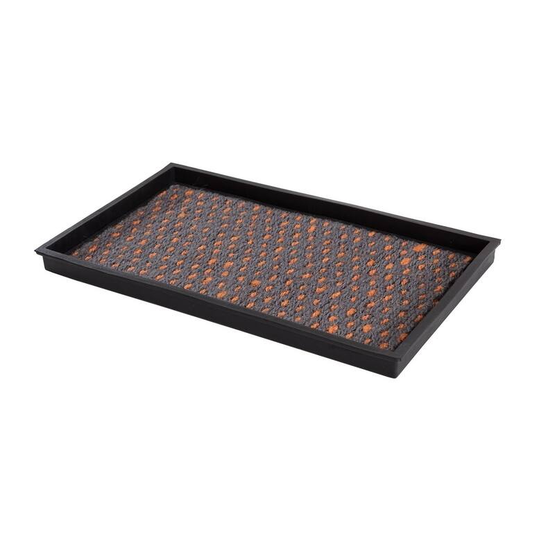 Natural and Recycled Rubber Boot Tray with Gray and Orange Coir Insert