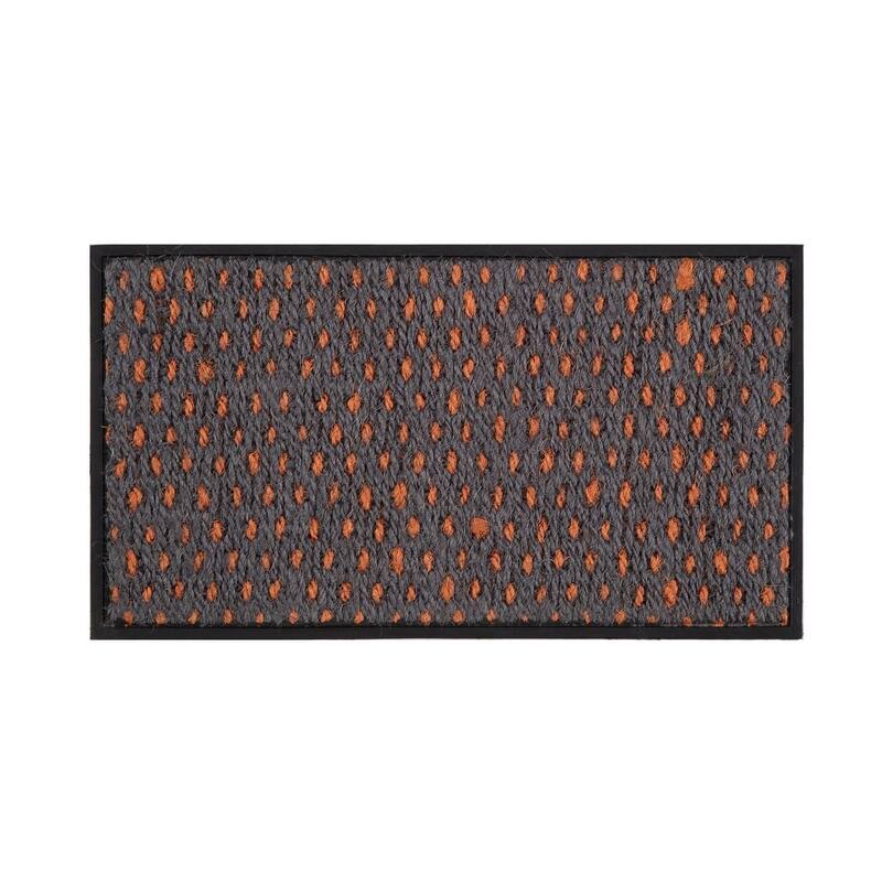 Natural and Recycled Rubber Boot Tray with Gray and Orange Coir Insert